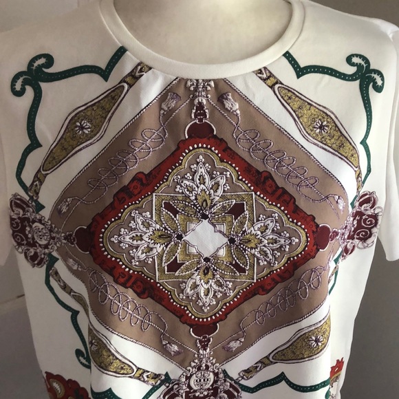 Zara Basic White Embellished Top/T-shirt Size L EUC - Picture 2 of 4